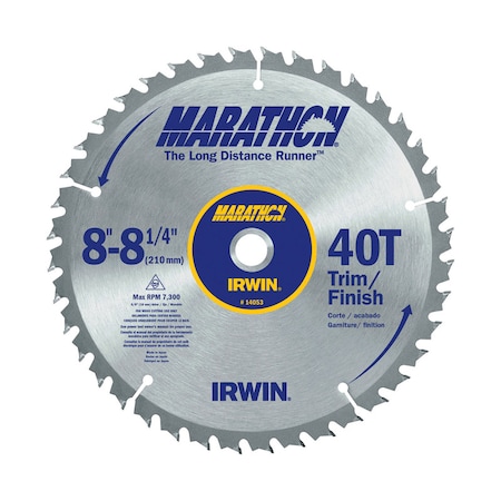 Irwin Irwin Marathon 8-1/4 in. D X 5/8 in. Carbide Miter and Table Saw Blade 40 teeth 1 pk 14053